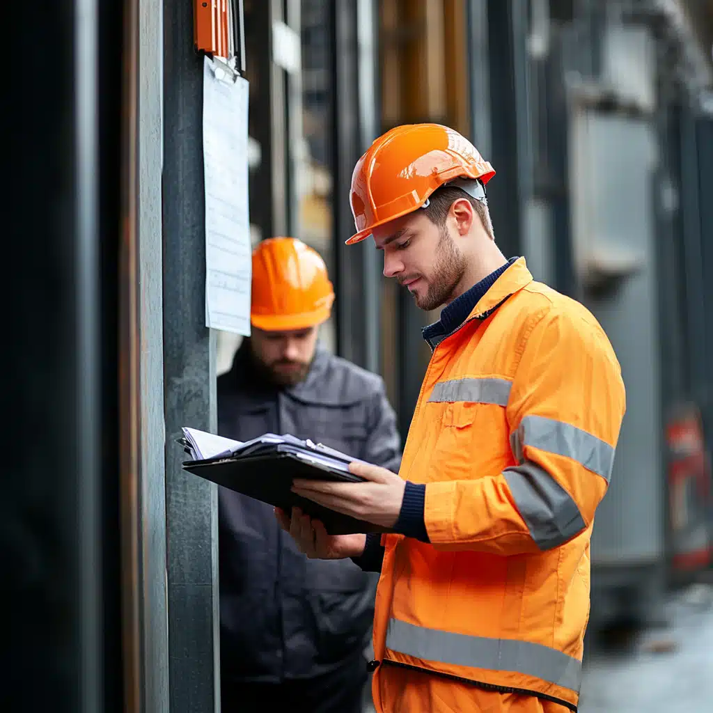 Arbeiter macht Safety Check